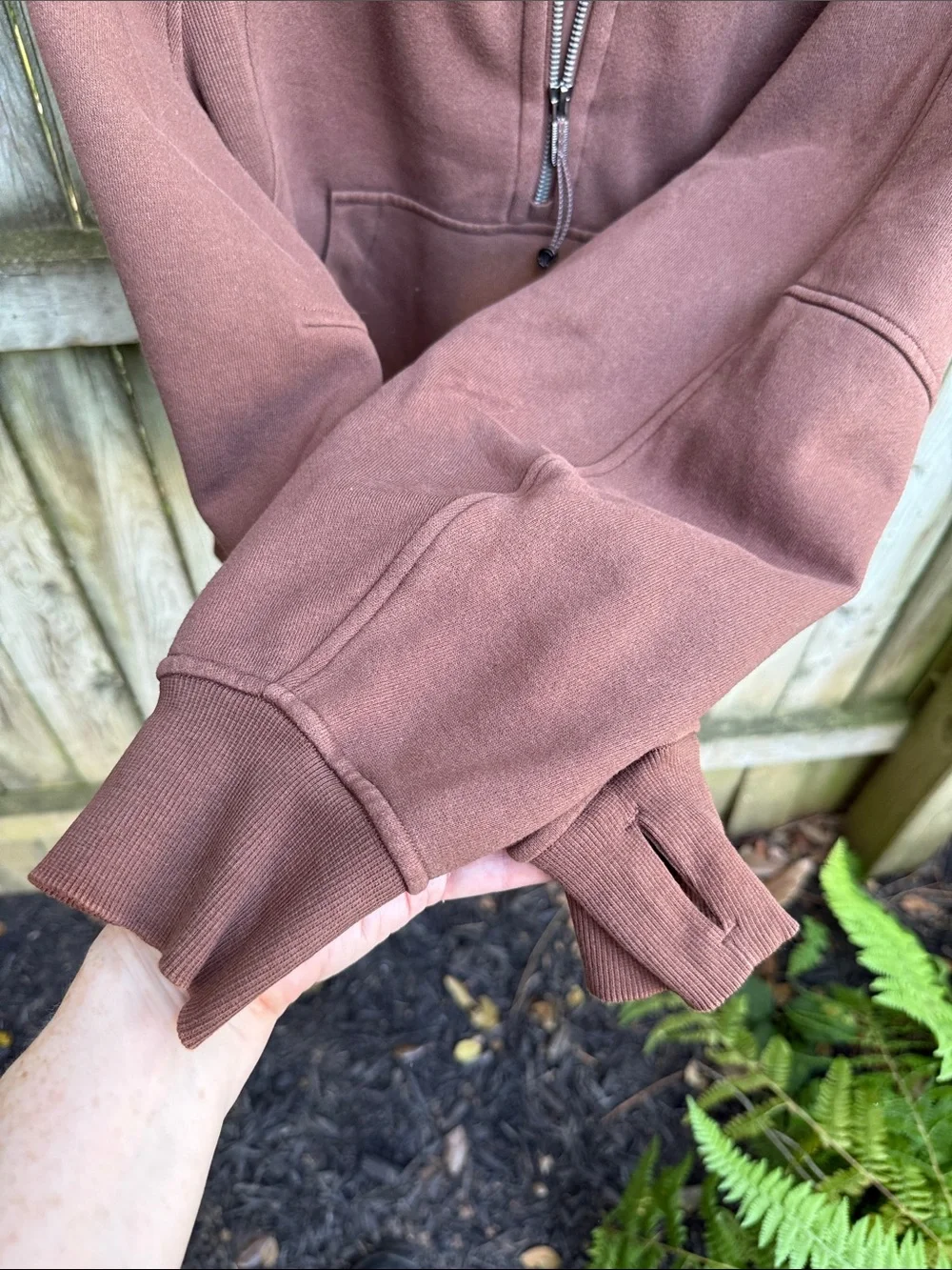 Lululemon Scuba Oversized Half-Zip Hoodie Roasted Brown W3DM4S *flaw* M/L
